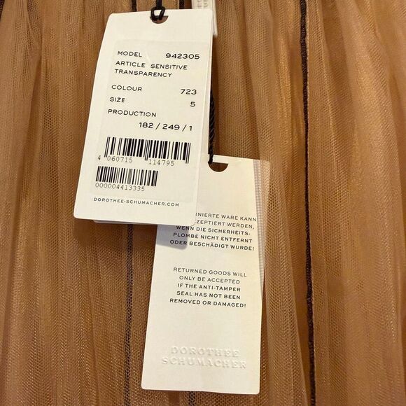 NWT Dorothee Schumacher Sensitive Transparency Tulle Skirt Caramel Size 5 / XL - Picture 5 of 8